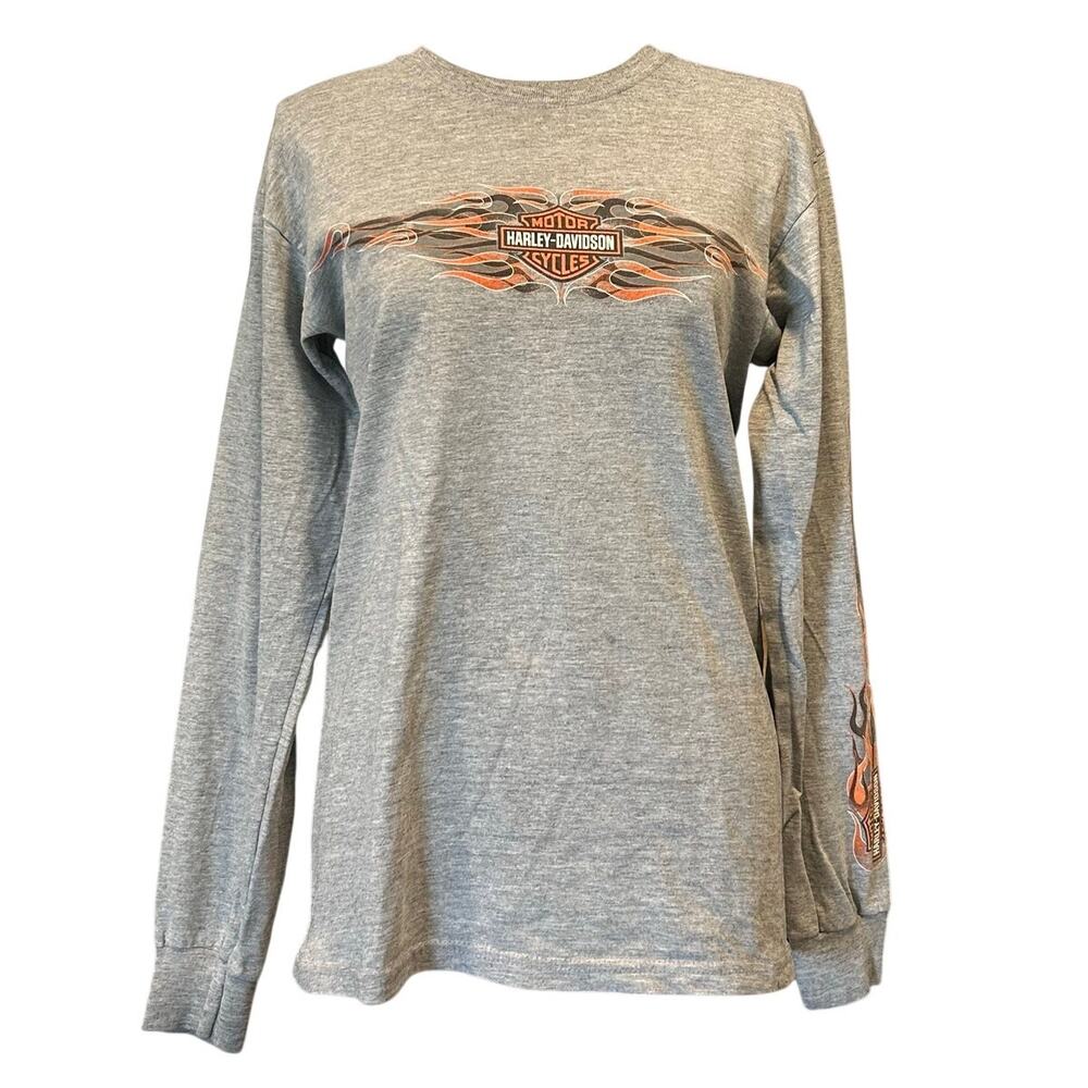 Harley-Davidson Y2K Beartooth Montana Flame Long Sleeve Tee Cowboy Core S - Picture 2 of 16